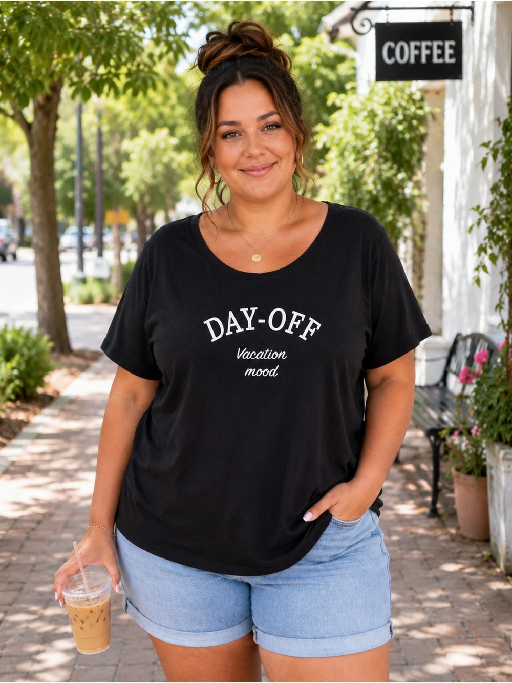 REITMANS R Essentials “Day-Off Vacation Mood” Tee Organic Cotton Sz 3X NWOT
